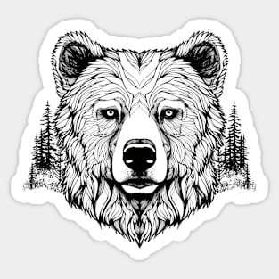 Grizzly Bear Animal Freedom World Wildlife Wonder Vector Graphic Sticker